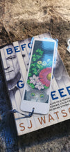 Printed, laminated bookmark, book mark, peeping tom cat bookmark.