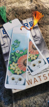 Printed, laminated bookmark, book mark, peeping tom cat bookmark.