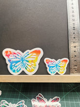 butterfly stickers, found art work brightly coloured  stickers for journaling and scrapbooking