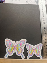 butterfly stickers, found art work brightly coloured  stickers for journaling and scrapbooking