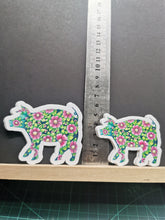 Piggy stickers, floral coloured stickers from tiny tales 3 colouring book, Tiny Tales from the farmyard