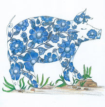 Piggy stickers, floral coloured stickers from tiny tales 3 colouring book, Tiny Tales from the farmyard