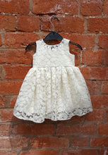 silver lurex and lace baby dress