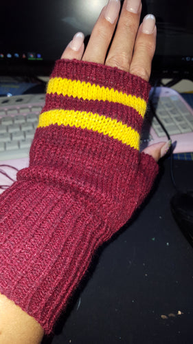 gryffindor fingerless gloves