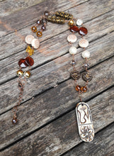 'Hatshepsut'  Egyptian feeling long line  hand wired necklace