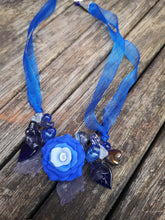 "Overture"...Cluster garland necklaces with handmade polymer clay flowers beads  (small.)