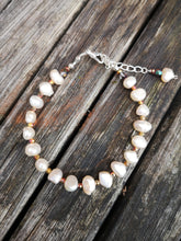 pearl & fire polished crystal bracelet