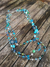 handmade tri stranded necklace