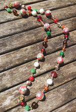 handwired necklace, red cherry