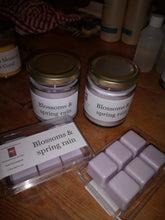 blossoms & spring rain melts and candles,