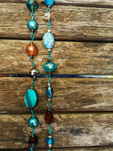 Blossoms.. long necklaces, hand made beaded chain with polymer clay beads