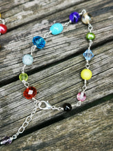 Rainbow sprite, hand wired  colourful oddities bracelet, 7 inches approx