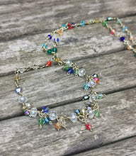 Harlequin hand wired crystal necklace in choice of 4 metals