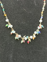 Harlequin hand wired crystal necklace in choice of 4 metals