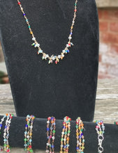 Harlequin hand wired crystal necklace in choice of 4 metals