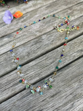 Harlequin hand wired crystal necklace in choice of 4 metals