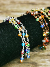 Kaleidoscope: Stunning, hand wired triple stranded Austrian crystal bracelet in 3 colour choices of metal