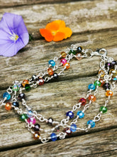 Kaleidoscope: Stunning, hand wired triple stranded Austrian crystal bracelet in 3 colour choices of metal