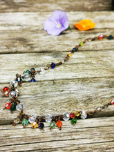 Harlequin hand wired crystal necklace in choice of 4 metals