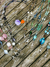 Beaded Lanyard, back to school, pass holder, necklace chain, id holder chain breakaway fastener