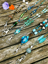 Beaded Lanyard, back to school, pass holder, necklace chain, id holder chain breakaway fastener