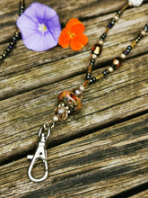 Beaded Lanyard, back to school, pass holder, necklace chain, id holder chain breakaway fastener