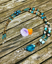 Beaded Lanyard, back to school, pass holder, necklace chain, id holder chain breakaway fastener