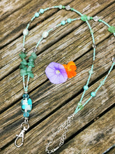 Beaded Lanyard, back to school, pass holder, necklace chain, id holder chain breakaway fastener