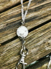 Beaded Lanyard, back to school, pass holder, necklace chain, id holder chain breakaway fastener