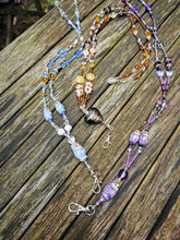 Lanyard, necklace chain, character beads, crystals,  breakaway fastener, ID holder, pass holder