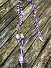 Lanyard, necklace chain, character beads, crystals,  breakaway fastener, ID holder, pass holder