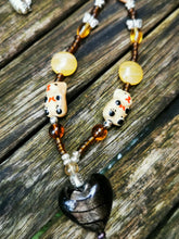 Lanyard, necklace chain, character beads, crystals,  breakaway fastener, ID holder, pass holder