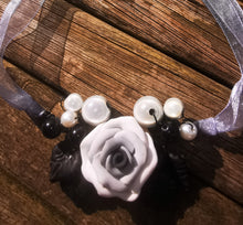 "Overture"...Cluster garland necklaces with handmade polymer clay flowers beads  (small.)