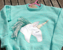 turquoise unicorn jumper