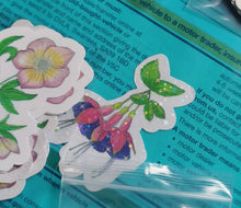 Stickers, set of 13 floral stickers, exclusive to Phoenix Designs, hand drawn original designs.