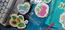 Stickers, set of 13 floral stickers, exclusive to Phoenix Designs, hand drawn original designs.