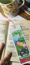 Perovian Cat bookmark, colour printed and laminated books and cat