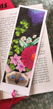 Hand coloured one off printed and laminated book mark, uniquely coloured, one only of each