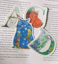 Stickers, set of 28 Cross-Stitch Cats  stickers each letter of the alphabet .exclusive to Phoenix Designs.