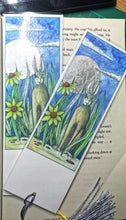 Book Mark, "By the light of the Moon", hare and moon book mark hand finished with gold or silver ink. laminated, printed.