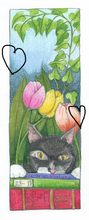 Perovian Cat bookmark, colour printed and laminated books and cat
