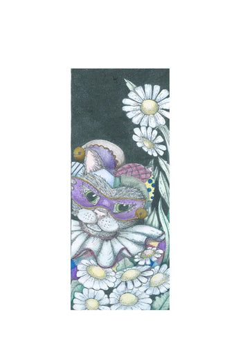 Harlequin book mark, Ubiquitous Unwin. Return to Perovia Unfinished business, story book character bookmark.