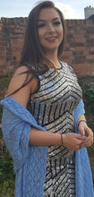 powder blue lace shawl