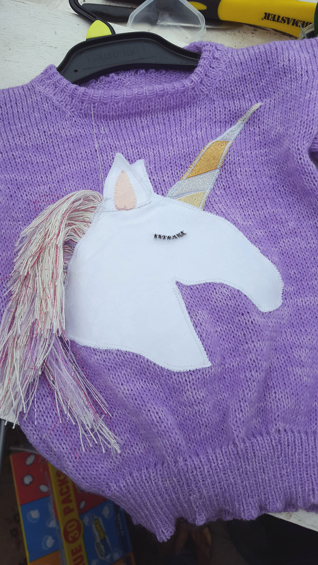 MADE TO ORDER Unicorn Jumper  you choose size and colour, Child to Adult sizes available