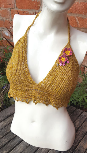 handmade cotton  mix bralette