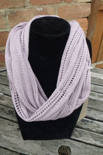 Handmade, lace knit infinity scarf, Cowl, Ashes of Roses coloured