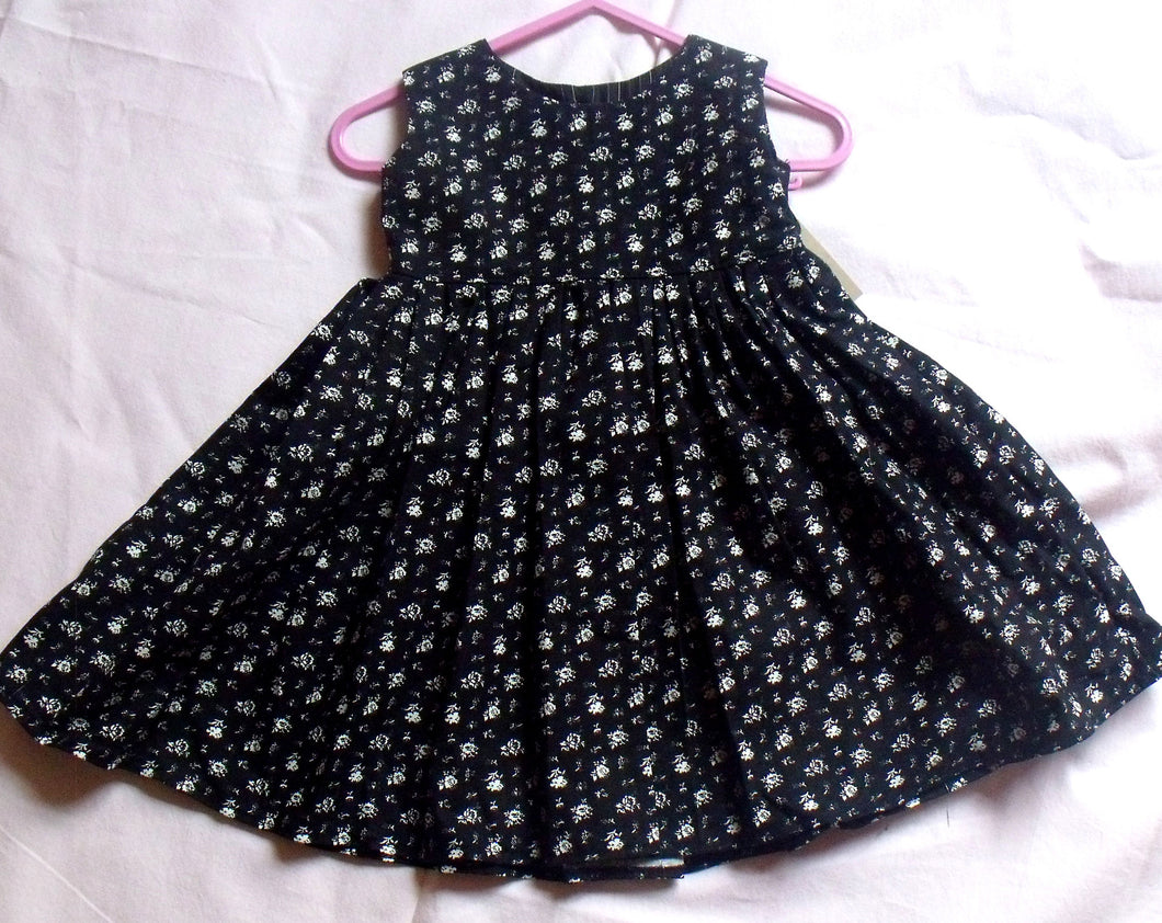 Dolly print 100% cotton baby girl dress,  to fit a 3 month old