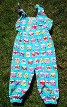 "Camper Van" Childs  dungarees, play suit, long rompers, summer fun festival feeling age 2-3