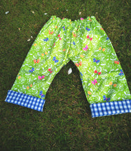 green butterfly capri pants