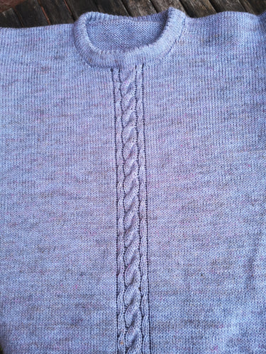 cable fronted tee shirt sweater